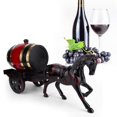 thumbnail image 4 of 1.5L Unique Horse-Drawn Cart Shape Oak Wine Barrel Keg Container Kit Ornament Wine Red, 4 of 8