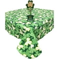 thumbnail image 5 of St. Patrick's Day Shamrock Clovers Vinyl Flannel Back Tablecloth (52" x 52" Square), 5 of 5