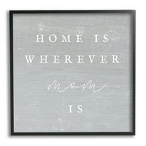 Stupell Industries Where Mom Is Phrase Inspirational Painting Black Framed Art Print Wall Art, 12 x 12