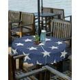 thumbnail image 2 of 4th of July Outdoor Tablecloth with Umbrella Hole and Zipper Blue Stars Patriotic Round Tablecloths 60 Inch Waterproof Table Cloths National Flag Day Patio Table Cloth Cover for Independence Day Party, 2 of 4