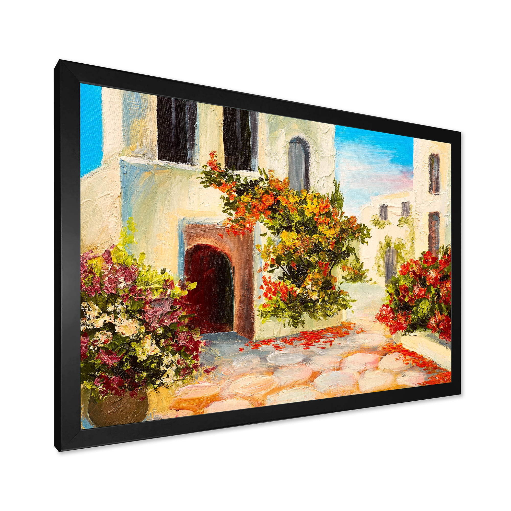 Designart 'The Mountain With Flowers With Little House I' Nautical & Coastal Framed Art Print