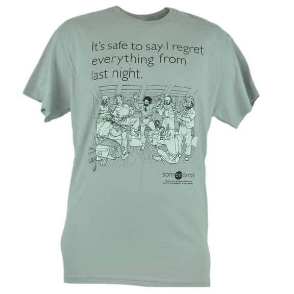 Sarcastic Ecard Regret Last Night Graphic Tshirt Humorous Tee XLarge