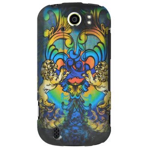 Lion Sculpture For Sale HTC Case, Slim Designed Hard Shell Snap On Protective Case Impact Defender Cover for HTC myTouch 4G Slide - Rainbow Lion Sculpture ()