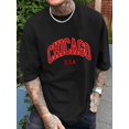 thumbnail image 1 of CHICAGO USA Print Men's Casual Trendy Fashion Crew Neck T-shirt, 1 of 5
