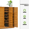 thumbnail image 5 of Magshion Bamboo 13 Tiers 33 Pairs Organizer Shoes Rack Blind with Door, Brown, for Entryway, 5 of 10