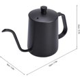 thumbnail image 3 of Tetera de Cuello de Cisne de Acero Inoxidable, 600 ml, Negro con Recubrimiento de Teflón, para Café de Goteo, 3 of 4