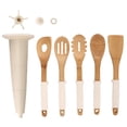thumbnail image 2 of Bamboo Spatula Spoon Set, Bamboo Spatula Spoon With Silicone Handles For Home Kitchen, 2 of 8