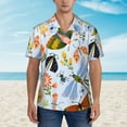 thumbnail image 4 of Easygdp Insects And Flowers Men'S Summer Casual Short Sleeve,Short Sleeve Button-Down Shirt, Lapel Loose Breathable Hawaiian Short Sleeve - X-Large, 4 of 9