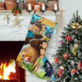 thumbnail image 1 of El Libro de la Selva Tema: Calcetines de Navidad, fino lino blanco para colgar en escaleras y chimenea, decoración navideña para el hogar, regalo de Navidad.54cm×38cm, 1 of 5