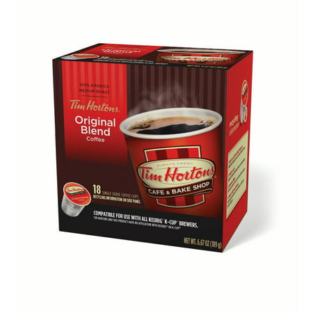 Tim Hortons Original Ground Coffee Single Serve Cups, Medium Roast, 18 Ct