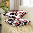 thumbnail image 3 of Geometric Throw Pillow Covers 18"x18" Set of 2 Soft Red Black White Stripe Line Cushion Covers Pillow Cases for Couch Sofa Bedroom Car Reversible Modern Art Decorative Throw Pillowcases, 3 of 6