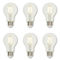 Westinghouse Lighting 5316520 6.5 Watt (60 Watt Equivalent) A19 Dimmable Clear Filament LED Light Bulb, Medium Base, 6-pack