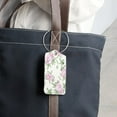 thumbnail image 6 of Square 2Pack PU Leather Rosy Beautiful Peony Cruise Luggage Tag with Privacy Cover and Stainless Steel Ring - Suitable for Travel Handbags Backpacks Luggage Tags, 6 of 6