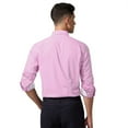 thumbnail image 4 of HISDERN Mens Casual Dress Shirts Long Sleeve Button Down Shirts Inner Contrast Business Shirt Pink, 4 of 7