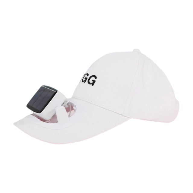 Sombreros con visera y ventilador, sombrero para el sol con ventilador incorporado, sombrero con ventilador de enfriamiento, protección solar, ventilador Blanco