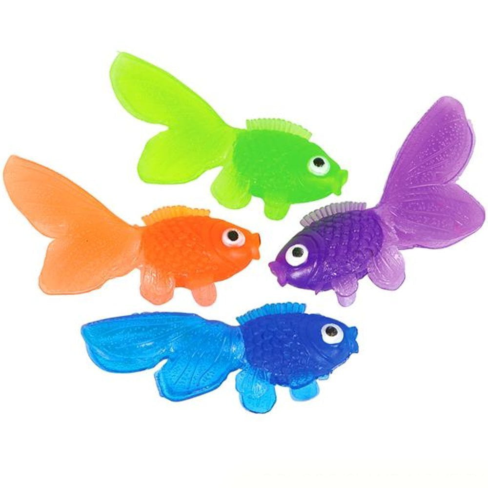 Kidsco Plastic Vinyl Goldfish - Pack of 144 Assorted Neon Color ...