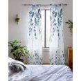 thumbnail image 3 of Navy Blue Eucalyptus Leaves Sheer Curtains 84 Inch Length 2 Panels Set for Living Room/Bedroom, Retro Country Leaf Botanical Kitchen Curtains Grommet Semi-Sheer Curtains Window Treatments 52"x84"x2, 3 of 7