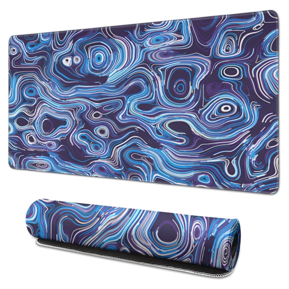 Tapis de Souris de Bureau Imperméable, Caoutchouc+multispandex Série Antidérapant Tapis de Souris pour Bureau Maison Jeu 31.5x15.7 Pouces