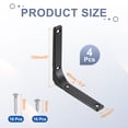 thumbnail image 2 of Uxcell 4Pcs Soportes de Estante Flotante, Soporte de Estante de Pared en Forma de L de 5 x 5 Pulgadas con Tornillos para Estantes de Madera, Gabinetes, Soporte de Encimera, Negro, 2 of 6