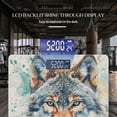 thumbnail image 3 of High Precision Body Weight Scale Smart Bathroom Scales with Large LCD Display(400lbs),Decorative for Bedroom-Watercolor Wolf Face On White Background Splashes Of Color Around The Edges, 3 of 4
