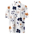 thumbnail image 5 of Mlqidk Men's Casual Button Down Shirts Short Sleeve Casual Hawaiian Shirt Tropical Floral Beach Vacation Shirts Wrinkle Free Big and Tall Tshirts Dark Blue 5XL, 5 of 5
