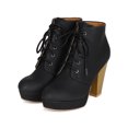 thumbnail image 5 of Qupid CK18 Women Leatherette Platform Lace Up Chunky Heel Bootie, 5 of 5