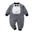thumbnail image 2 of Utoimkio Newborn Infant Baby Romper Boy Girl Long Sleeve Floral Print One Piece Jumpsuit Winter Fleece Warm Outwear Clothes Pajamas Outfits for Kids 3-18M, 2 of 9