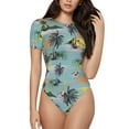 thumbnail image 1 of Fotbe Hawaiian Style Body de Mujer con Cuello Redondo y Mangas Cortas, Sin Mangas Ajustado, Suave, Cómodo y Básico-Medium, 1 of 7