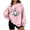 Pink, variant on Sweatshirt for Women Fashion Thin Fleece Round Neck Christmas Graphic Print Loose Sweatshirt Long Sleeve Winter Sweatshirt