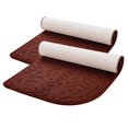 thumbnail image 1 of OUSITAID Tapis de Porte Intérieur Antidérapant Lot de 2 Tapis de Cuisine Imprimé Durable Design d'Angle 1/4 Entrée Rouge-Brun, 1 of 7