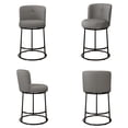 thumbnail image 4 of MultiHaven 25.8" Upholstered Swivel Bar Stool Set of 4,Counter Height Chair with Ergonomic Footrest for Kitchen Island - Mid Grey Fabric, 4 of 11