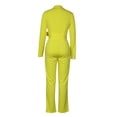 thumbnail image 2 of safuny Women's Business Work Suits Sets 2 Piece Causal Bandage with Pocketfor Women Summer Solid Color Workout Outdoors Trousers Long Sleeve Yellow S, 2 of 3