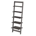 thumbnail image 2 of Lavish Home 5-Tier Slatted Wood Leaning Ladder Shelf for Narrow Storage, Wooden Bookcase for Living Room, Bathroom, Kitchen, Office or Bedroom, Gray Finish, 2 of 9