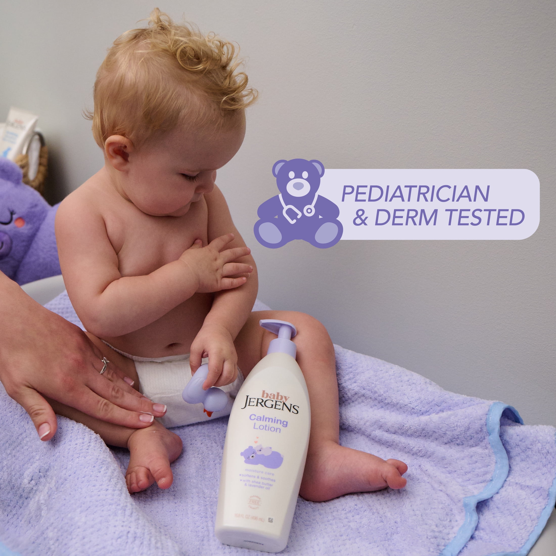 Baby Jergens Calming Lotion, Body Lotion, Moisturizer, with Shea Butter and Lavender Oil, 16.8 fl oz