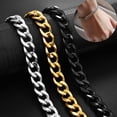 thumbnail image 2 of Jiayiqi, pulsera de cadena para hombre de 3-11mm, brazalete de cadena de eslabones cubanos de acero inoxidable para hombres y mujeres, regalo de joyería de muñeca de moda Hiphop Tan Jianjun unisex, 2 of 2