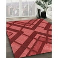 thumbnail image 3 of Ahgly Company Tapis d'Intérieur Ronds Transitionnels Rouges Lavables à la Machine, 7 Pieds Rond, 3 of 7