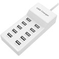 thumbnail image 1 of USB Charger Multifunction 10-Port USB Wall Charger Station with Strong Wear-Resistant Fast Charging White Style2,US Plug, 1 of 7