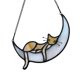 thumbnail image 1 of Arte de pared acrílico con diseño de gatos en forma de media luna de Lisbinx: decoración para balcones, ventanas y decoración estética para el hogar., 1 of 7