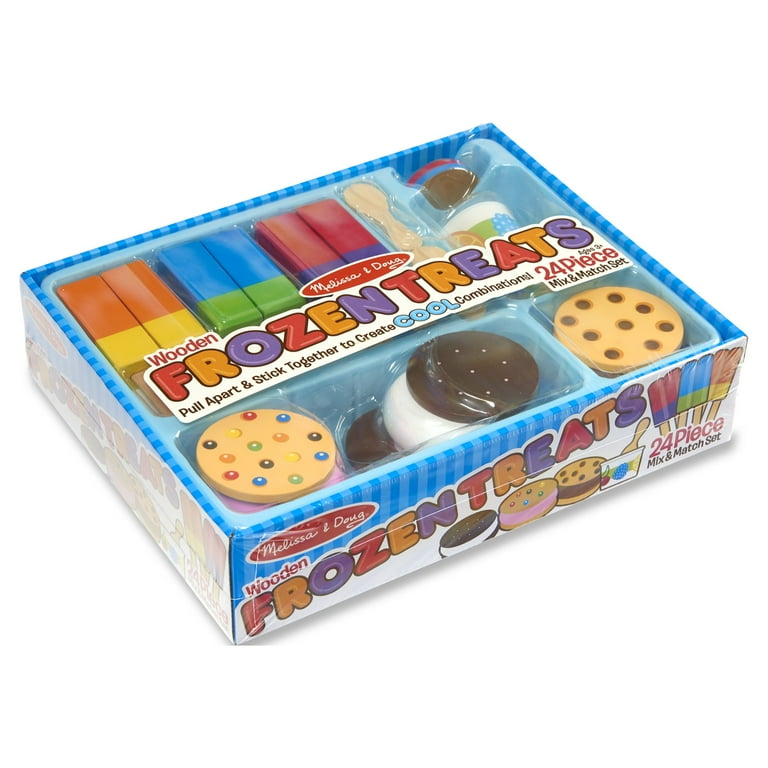 Melissa & Doug Wooden Frozen Treats Ice Cream Play Set, 24 Pieces