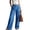 11# Blue, variant on Linen Wide Leg Pants for Women Straight Leg High Waisted Full Length Trousers Lightweight Breathable Casual Pants with Flap Patch Pockets Pink M