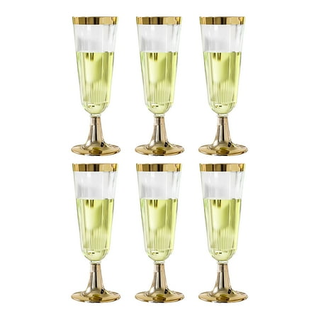 

Essential Gold Champagne Flutes Disposable Champagne Toasting Plastic Glasses Glasses For Celebration Wedding Party