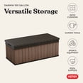 thumbnail image 5 of Keter Darwin 100 Gallon Resin Large Deck Box - Organization and Storage for Patio Furniture, Outdoor Cushions, Garden Tools and Pool Toys, Brown, 5 of 17