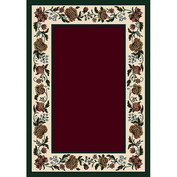Milliken Ivory Floral Area Rug Bristol Bay Pearl Mist - Aprx 7' 7" x 7' 7"