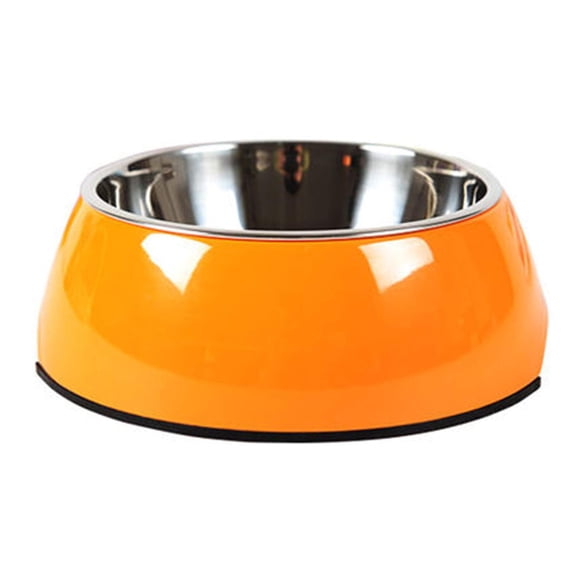Manda Ocean Bols pour Animaux en Acier Inoxydable Bol pour Chien Chat Bol Universel pour Eau et Nourriture 4 Tailles et 5 Couleurs Disponibles (S, Orange)
