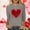 Gray, variant on Cute Women's Tops 3/4 Sleeve Valentine's Day Red Blouses Comfortable Heart Spring Tops Womens Shirt S