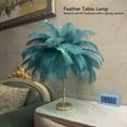 thumbnail image 3 of Ostrich Feather Table Lamp, 30PCS Feathers 3 Color Dimming Cordless USB Rechargeable Touch Control Desk Night Light, Modern Decorative Bedside Lamp Bulb Included for Bedroom Living, 3 of 8