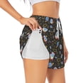 thumbnail image 3 of Lsque Cosmic Printed Women's Running Shorts with Liner Pockets,Elastic Quick Dry Workout Athletic Gym Yoga Shorts,Womens High Waist Shorts-Large, 3 of 9