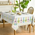 thumbnail image 3 of Easter Tablecloth 60×104 Inch, Spring Carrots Bunny Colorful Washable Table Cover for Party Picnic Dinner Decor, 3 of 6