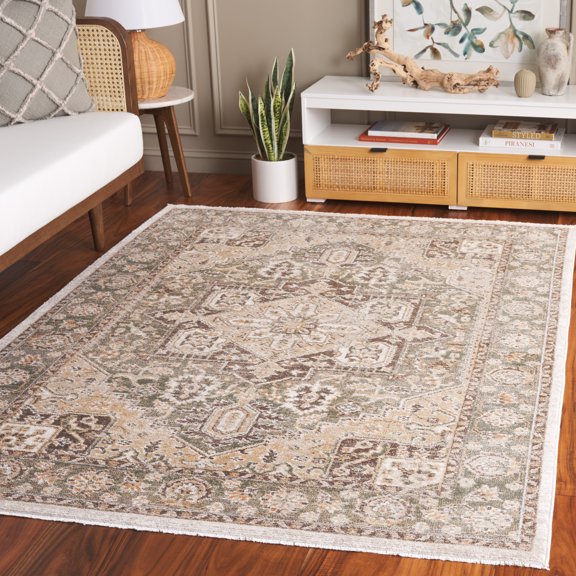 SAFAVIEH Hazel Emil Oriental Area Rug, Green/Brown, 8' x 10'