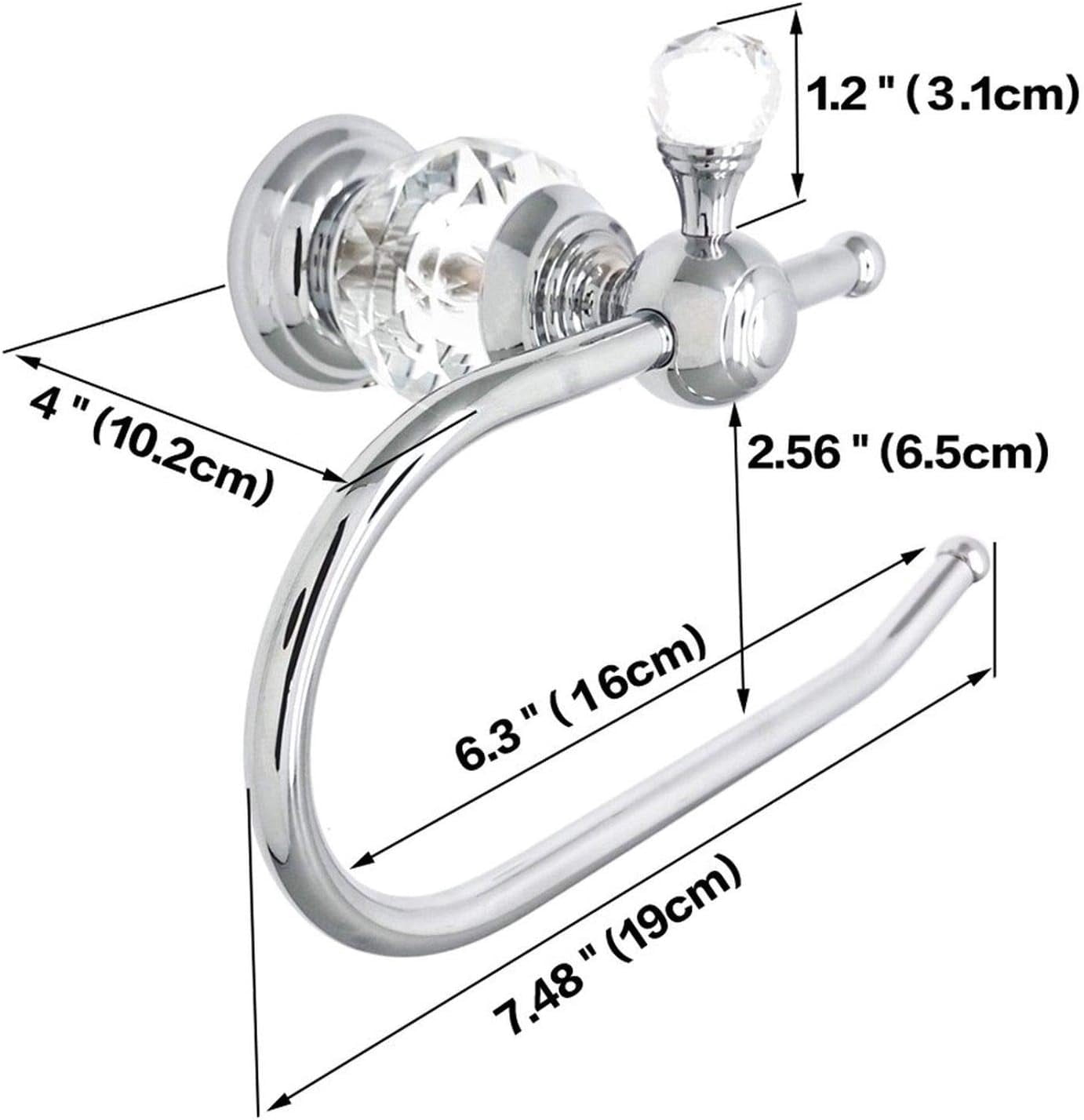 Brass Toilet Paper Roll Holder, Polished Chrome
